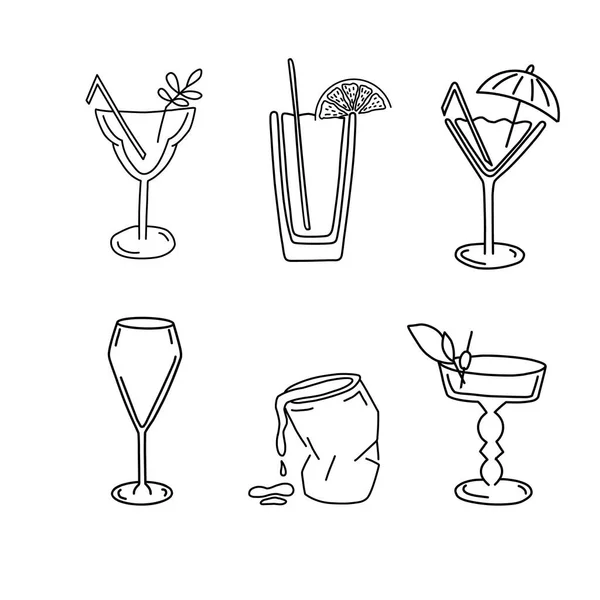 Ensemble vectoriel de cocktails, illustration vectorielle — Image vectorielle