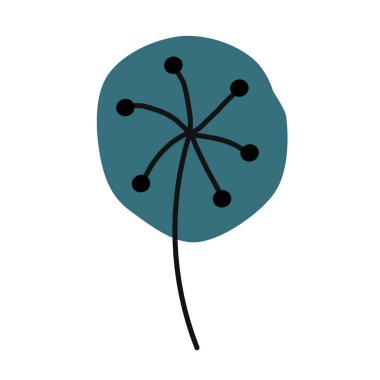 İskandinav tarzında parlak ve soyut bir çiçek