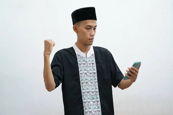 Ramadan Téma Délkelet Ázsiai Malajziai Indonéz Nézd Muszlim Boldog Arccal — Stock Fotó