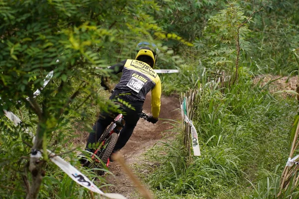 Downhill Bike Festival Yogyakarta Teras Caf Participante Del Festival Bicicletas —  Fotos de Stock