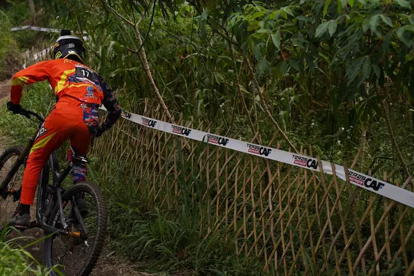 Downhill Bike Festival Yogyakarta Teras Caf Participante Del Festival Bicicletas —  Fotos de Stock