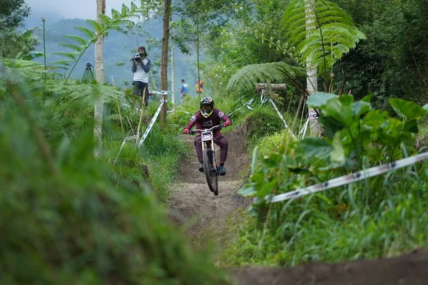 Downhill Bike Festival Yogyakarta Teras Caf Deltagare Mountain Bike Festival — Stockfoto