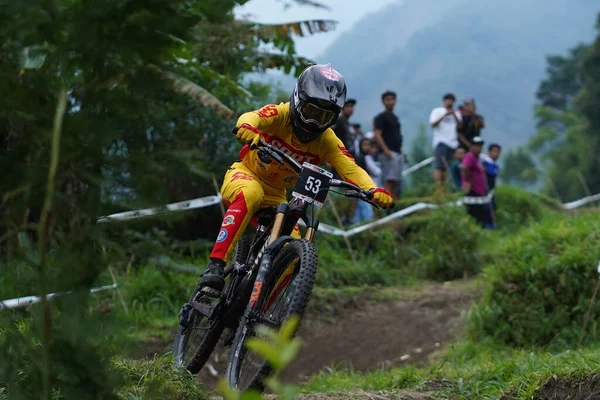 Downhill Bike Festival Yogyakarta Teras Caf Deltagare Mountain Bike Festival — Stockfoto