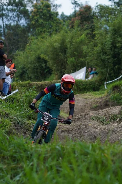 Downhill Bike Festival Yogyakarta Teras Caf Participante Festival Bicicletas Montaña —  Fotos de Stock