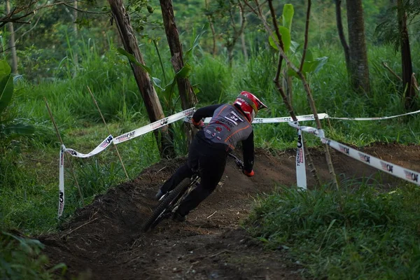 Downhill Bike Festival Yogyakarta Teras Caf Participante Del Festival Bicicletas —  Fotos de Stock