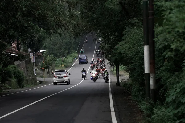 Grupp Road Bike Idrottare Från Mula Och Nusantara Pro Cykling — Stockfoto