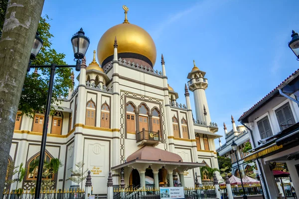 Мечеть Султана Является Популярным Богослужением Тур Сингапуре Кампонг Глам Малайский — стоковое фото