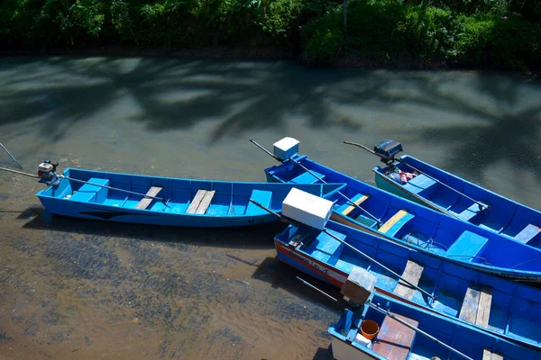 Коллекция Лодок Используемых Путешествия Вниз Реке Марон Pacitan Indonesia — стоковое фото