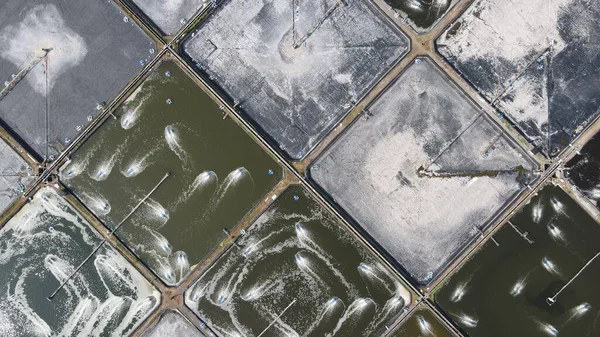 aerial view, shrimp ponds adjacent to the south coast of Yogyakarta. To become the largest shrimp supplier center.