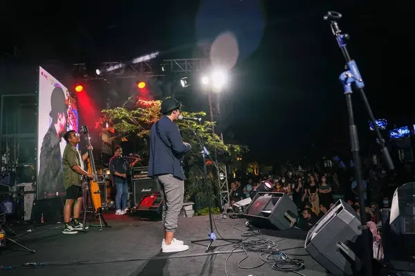 Paksi Band Modern Keroncong Music Group Yogyakarta Performed Energetically Entertain — 图库照片