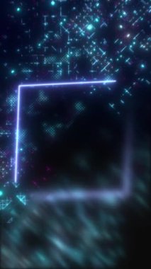 Neon parıltısı dijital arkaplan. Gelecekçi hud kavramı. Devre tahtası biçimi