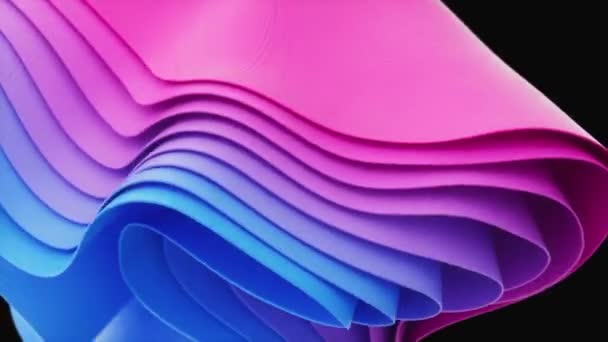 Trendy material design background. Seamless loop 3d animation. Colorful waves — Stock Video