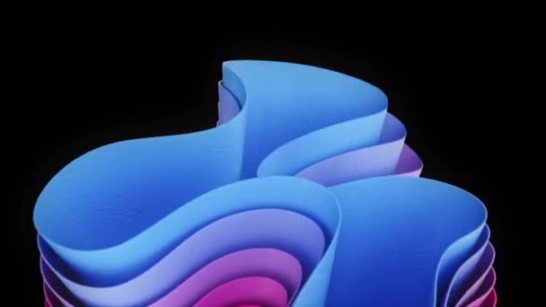 Abstract bevredigende lus animatie van kleurrijke golven. Trendy 3d achtergrond. — Stockvideo