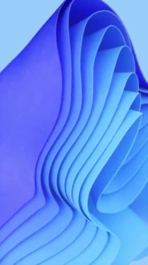Renkli dalgaların soyut tatmin edici döngü animasyonu. Dalgalı kumaşın 3D görüntüsü.