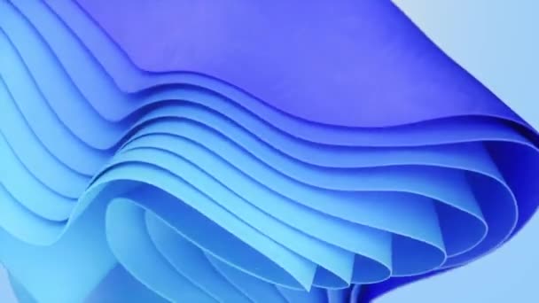 Abstrakte befriedigende Schleifenanimation bunter Wellen. 3D-Darstellung von welligem Tuch. — Stockvideo