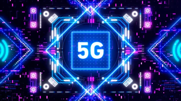 Символ мобильной сети 5g на футуристическом фоне. Знак интернет-технологии — стоковое фото