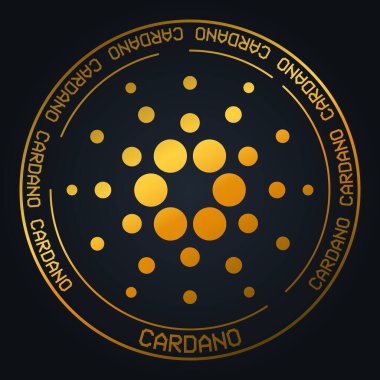 Cardano şifreleme vektör sembolü. Engelleme para birimi logosu illüstrasyonu