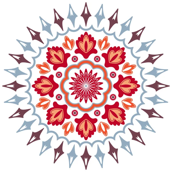 Mandala floral d'automne. Ornement oriental nature illustration — Image vectorielle