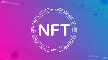 NFT simgesi kripto para vektör işareti. Engelleme para birimi logosu illüstrasyonu