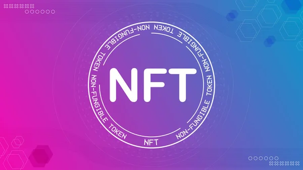 NFT simgesi kripto para vektör işareti. Engelleme para birimi logosu illüstrasyonu