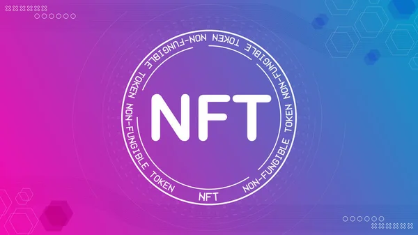 NFT simgesi kripto para vektör işareti. Engelleme para birimi logosu illüstrasyonu — Stok Vektör