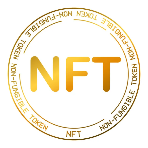 NFT 토큰 암호 화폐 벡터 기호. Blockchain currency logo illustration — 스톡 벡터