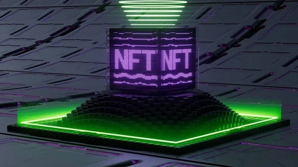 Nft 시장에 상장된 상품이다 Crypto Art 암호화 블록체인 — 스톡 사진