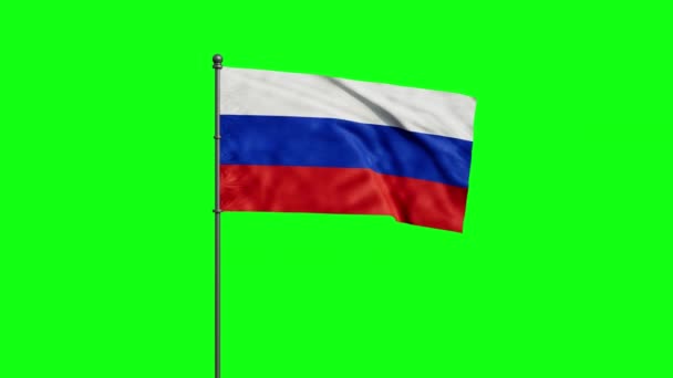 Bandera Rusia Ondeando Viento Aislado Una Pantalla Verde Democracia Política — Vídeos de Stock