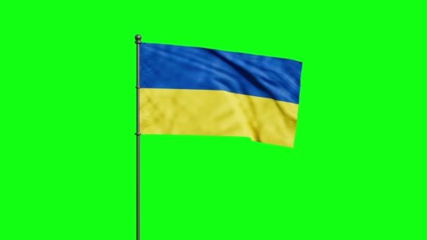 Flaga Ukrainy Macha Wietrze Odizolowanym Zielonym Ekranie Demokracja Polityka Płynne — Wideo stockowe