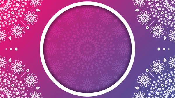 Fondo Ornamento Mandala Floral Ilustración Vectorial Degradado Rosa Púrpura Con — Vector de stock