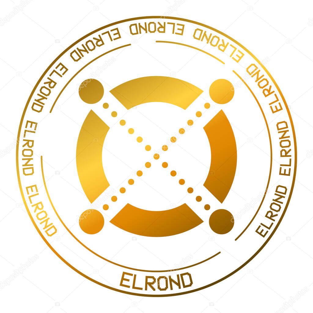 Elrond cryptocurrency vector symbol. Blockchain currency logo background illustration