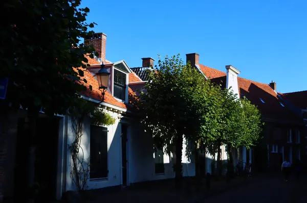本物のオランダの建築 通りの美しい家 ヨーロッパの都市写真 — ストック写真