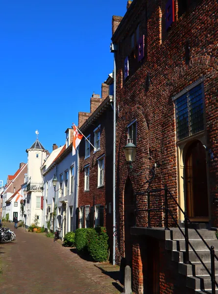 Krásný Pohled Ulici Holandského Města Amersfoort Klasická Architektura Nizozemska Podzim — Stock fotografie