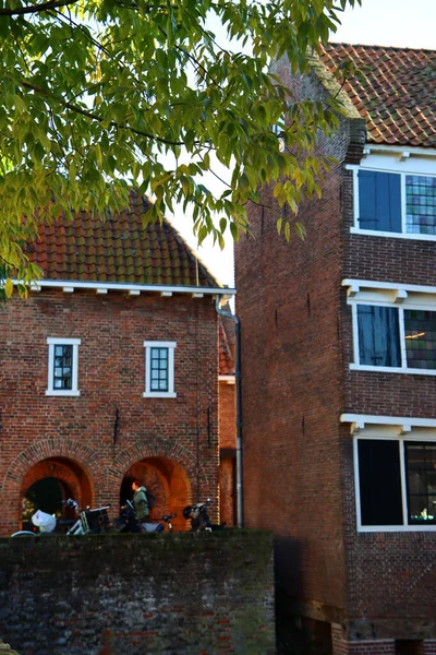 Authentic Dutch Architecture Beautiful Houses Street European City Photo — Stock Photo, Image