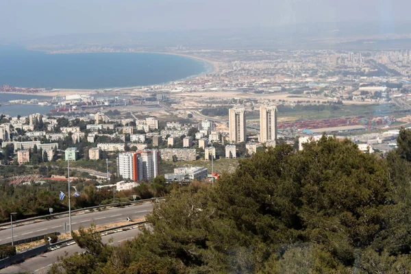 Haifa Πόλη Από Ψηλά Ηλιόλουστη Μέρα Φωτογραφία — Φωτογραφία Αρχείου