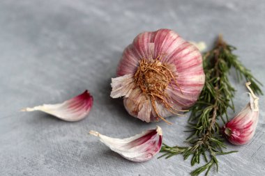 Masada sarımsak soğanı. Sarımsak dokusu. Fotoğrafı kapat.. 