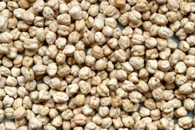 Nohut yakın çekim fotoğrafı. Humus malzemesi masanın üstünde. Orta Doğu 'nun Gıda. 