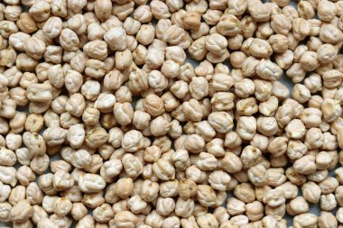 Nohut yakın çekim fotoğrafı. Humus malzemesi masanın üstünde. Orta Doğu 'nun Gıda. 