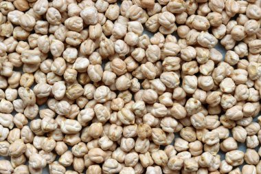 Nohut yakın çekim fotoğrafı. Humus malzemesi masanın üstünde. Orta Doğu 'nun Gıda. 