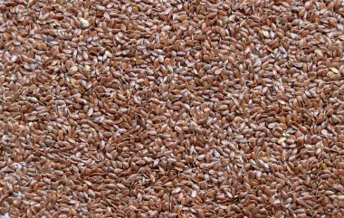 Flax seeds close up photo. Abstract natural background. Healthy eating concept. 