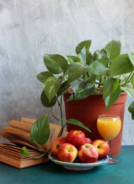 Yaz meyveleriyle dolu bir hayat. Şeftali ve nektarinler fotoğrafı kapatın. Sağlıklı konsept yemek. 