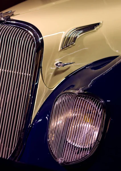 Машина Vintage Закриває Фото Чудові Деталі Ретро Мотора — стокове фото