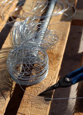 İnşaat işçisi ekipmanı. Araçlar ve enstrümanlar fotoğrafı kapatın. 