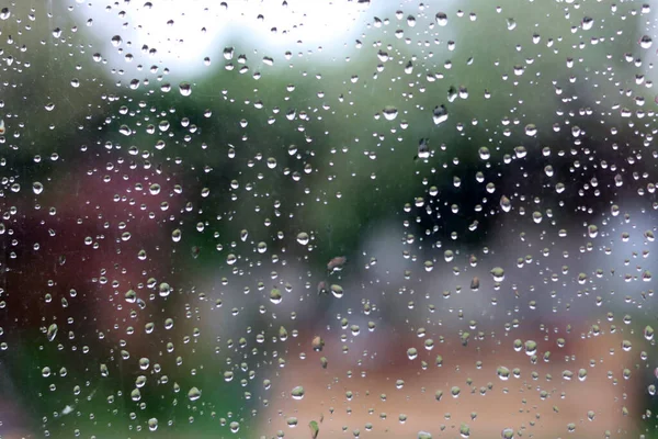 Rain Drops Window Abstract Background Drops Glass Surface — Foto Stock