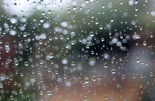 Rain Drops Window Abstract Background Drops Glass Surface — 图库照片