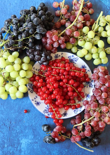 Still Life Grapes Fresh Organic Fruit Table Vitamins Antioxidants Concept — Fotografia de Stock