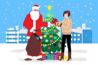 Yılbaşı ve yeni yıl vektör illüstrasyonu