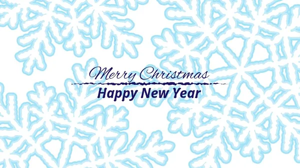 Natal Ano Novo Fundo Elegante Com Flocos Neve Azuis Ilustração — Vetor de Stock