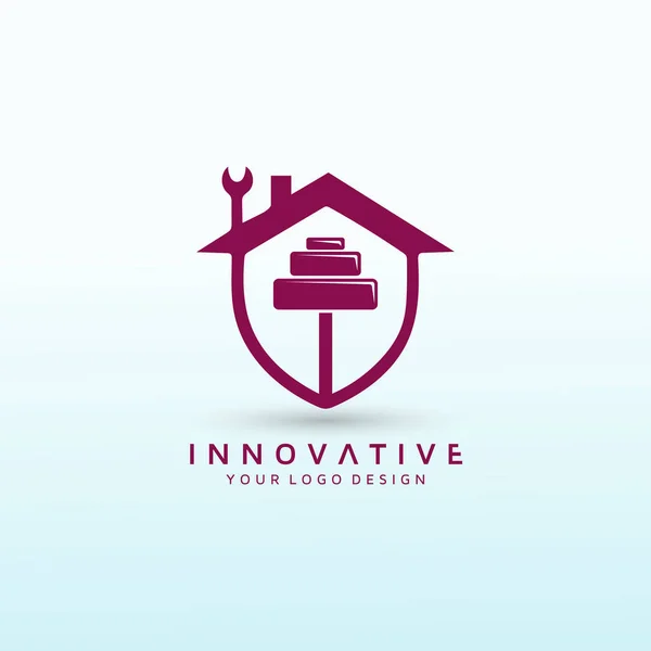 Home Mantenimiento Empresa Con Diseño Logo Fitness — Vector de stock