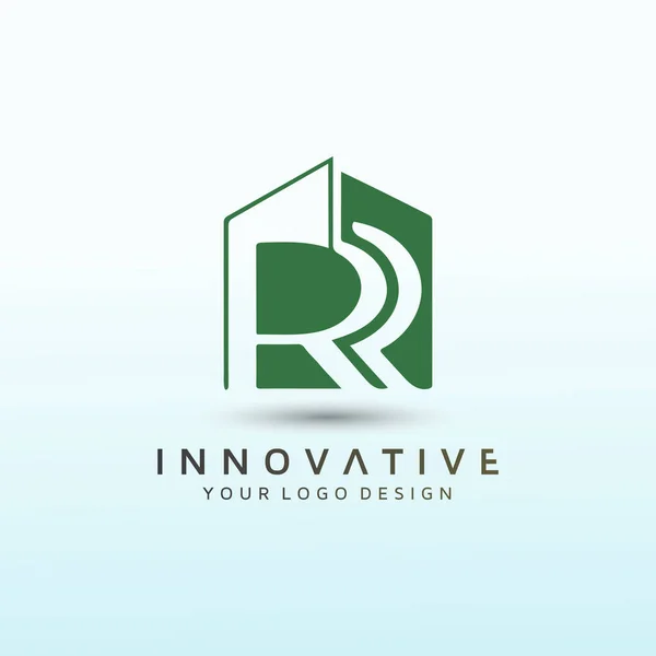 Lyx Hus Bokstav Logotyp Design — Stock vektor